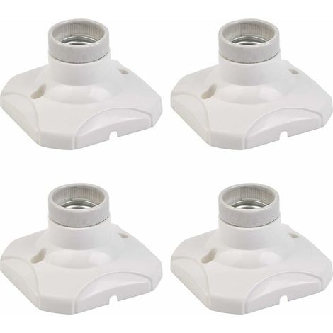 Douille pour Ampoule E27 LED Porte-Lampe E27 Support Douille E27 Murale E27 Base avec Support pour Couloirs, Escaliers, Chambres, Cuisines (AC 220-250V, Blanc) 4 PCS (1/5)