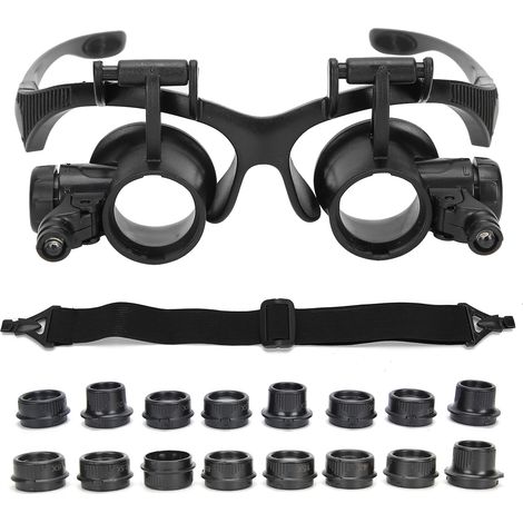 Loupe frontale LED 2,5X25X avec 16 lentilles pour la lecture et la réparation (1/5)