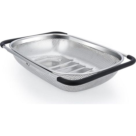 Panier d'évier en acier inoxydable, égouttoir à légumes, support de rangement pour la cuisine, 18 x 27 x 8 cm-AquaForge (1/5)