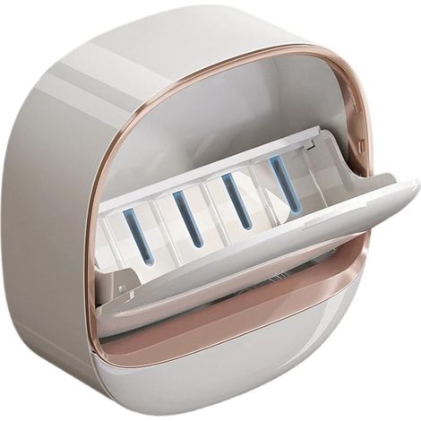 Dish Waterproof Adhesive Soap Dish with Drain Tray For
