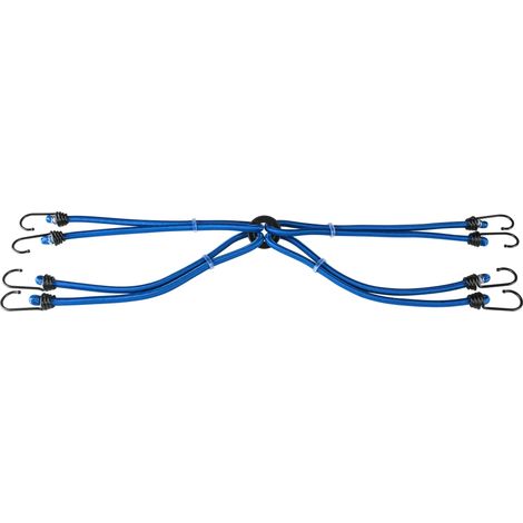 Gepäckspinne mit Haken, Spanngummi-Set, 8 Spanngurte 60 cm blau (1/5)