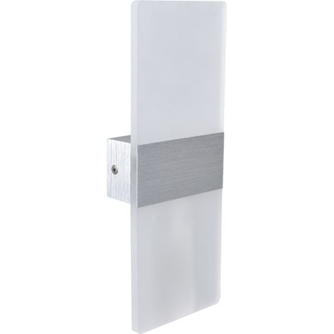 Lumière murale LED en acrylique forme de touches de piano, éclairage haut et bas, profilé aluminium design sobre, chambre salon salle à manger hôtel bureau couloir, 90-265V, lumière chaude, argent bro (1/5)