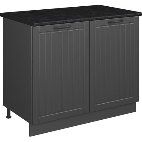 Mobile lavello cucina Fame-Line, Grigio scuro/Antracite, 100 cm, PL Antracite, Vicco (1/5)