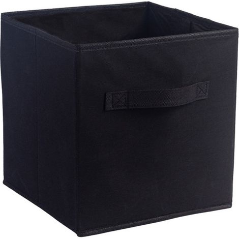 Bacs de rangement, boîtes de rangement, rangement des vêtements,Panier de rangement en tissu non tissé noir, 25 x 25 x 25 cm (1/5)