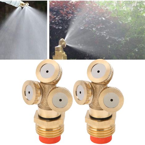 Cabezal de aspersor G1/2 de 3 boquillas con 2 filtros de cobre para jardín [riego de alta presión] [riego] (1/5)