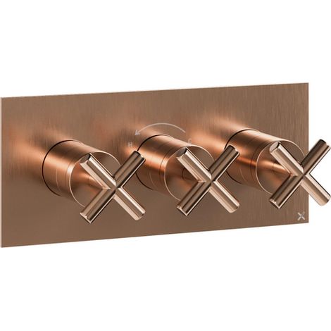 Crosswater MPRO crosshead inbouwkraan - inbouwdeel - 3 handgreep - geborsteld brons