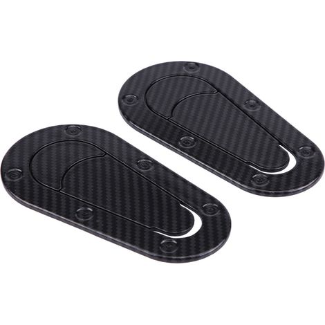 2 Pièces Autocollants Décoratifs pour Capot de Voiture Universels, Décalcomanies de Capot Auto en Fibre de Carbone Noire (1/5)