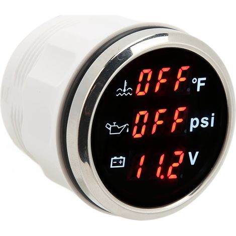 Manomètre numérique 3 en 1 de température d'eau 52 mm, précis, alimentation CC 9 à 32 V, pour camping-car, yacht, bateau, navire, voiture et moto. (1/5)