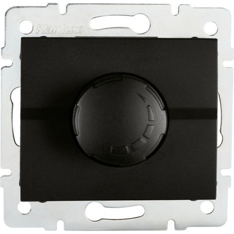 Variateur LED 500W - Encastré - Filtre intégré - Noir mat - 71x71mm (1/2)