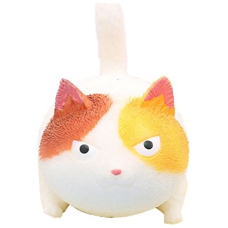 Jouets Anti-Stress Mignons en Forme de Chat - Balle à Malaxer pour Enfants et Adultes - Blanc (1/5)
