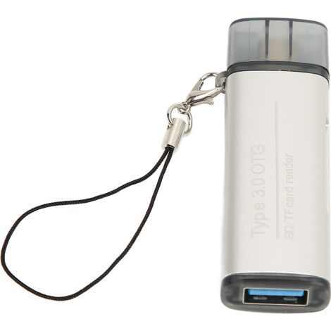 Un adaptateur lecteur de cartes multiplateforme au format portable qui permet un transfert de données à haute vitesse depuis les cartes mémoire Nano et les cartes Micro SD via une interface USB 2.0. (1/4)