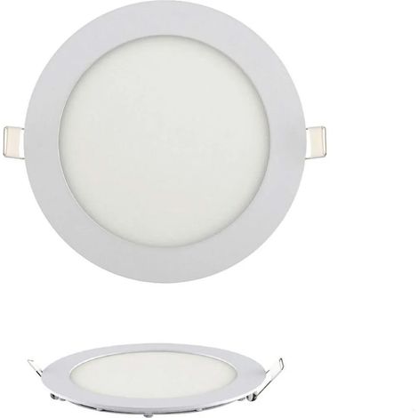 2 spots encastrés à panneau LED 12 W, blanc neutre 4200 K, 910 lumens, plafonnier rond (1/2)