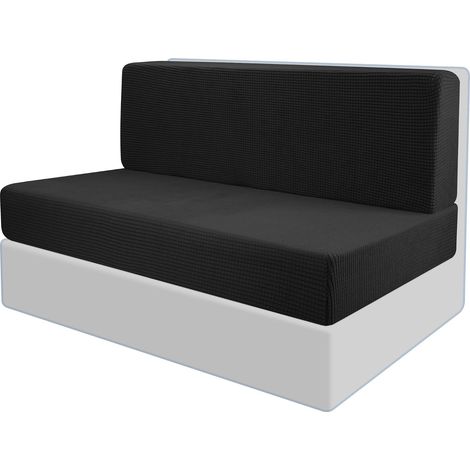 Housses de coussins extensibles pour table de salle à manger de camping-car, canapé double, sièges auto élastiques de protection, noires (1/5)