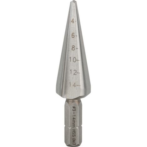 Foret à dénuder en acier HSS, mandrin hexagonal, 3 - 14 mm, 60 mm, 1/4 de pouce (1/3)