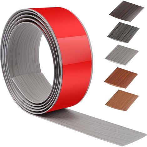 200 cm X 5 cm Barre De Seuil Adhesive, Seuil De Porte Adhesif PVC, Barres De Transition De Seuil Pour Cuisine, Salon, Pour Joindre Les Renfoncements Du Sol, Du Carrelage Ou Du Tapis(Bois gris) (1/5)