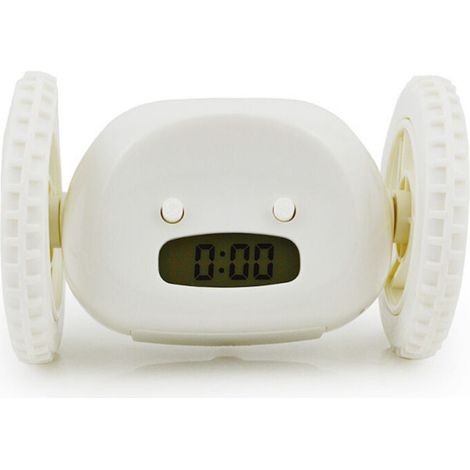 SABIR Réveil en cours d'exécution Escape Réveil électronique Lazy Snooze Roue mobile Chat caché Horloge cadeau créative Idéal pour les gros dormeurs (Robot chambre adulte et enfant) 13  8,5  8,5 cm Bl (1/4)