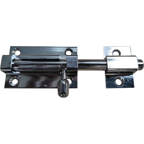 Targette laiton à pêne rallongé – Décor chromé – Longueur 95 mm – Platine 50 x 30 mm – Réversible pour maintien optimal (1/2)