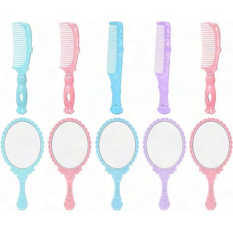 Vintage Retro Taschenspiegel für Damen, kompakt und tragbar, für das tägliche Make-up, 5er-Set, im Antik-Stil, für unterwegs. (1/5)