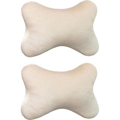 Pack di 2 pastiglie di indipendente poggiatesta auto Traspirante con elastico, federa rimovibile Design ergonomico per alleviare la stanchezza della testa e del collo (beige) (1/5)
