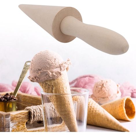 Moule à cornets de glace - Rouleau à gaufres en bois - 23 x 4,5 cm (1/5)