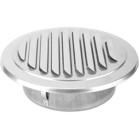 Bouche De Ventilation En Acier Inoxydable Pour Extraction D Air Rond Et Plat Résistant À La Pluie Et Aux Moustiques 1 Pièce (1/5)