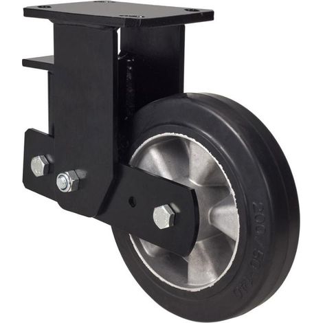 rueda fija  17hlsb160-deb suspension goma negra elastica eje bolas (1/2)
