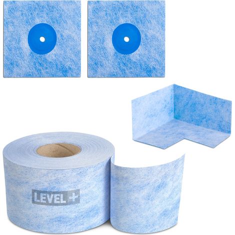 LEVEL+ Bandset Dusche Balkon Dichtband Dichtbahn Duschelement Ecken Profi Set B6 (1/5)