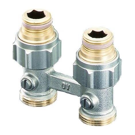 Oventrop ZB Multiflex Absperrverschraubung, 1/2" x 3/4" Außengewinde, Messing vernickelt (1/5)