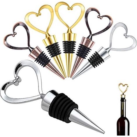6 tappi riutilizzabili in lega di zinco per bottiglie di vino, liquori, bevande e cocktail. (1/4)