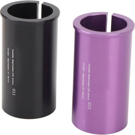 Adaptateur de tige de selle en alliage d'aluminium usiné CNC avec finition texturée, manchon de conversion pour tube de selle de vélo, diamètre 25,4-31,6 mm (1/5)