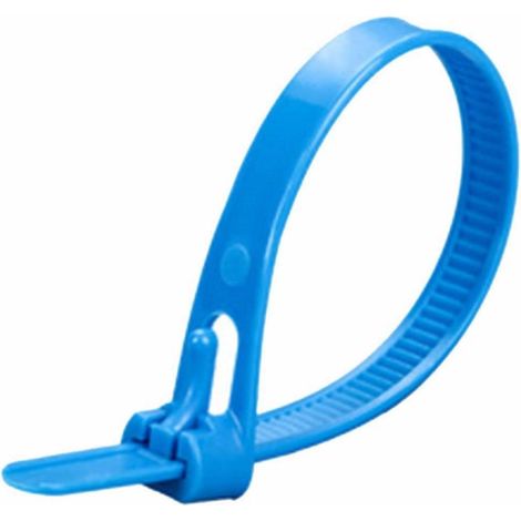 Kabelbinder wiederverwendbar UV Nylon 100 7,6mm &xD7 400mm Blau (1/5)
