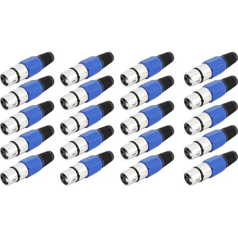 Lot de 20 connecteurs audio XLR femelles à 3 broches pour scène, studio et karaoké (1/5)