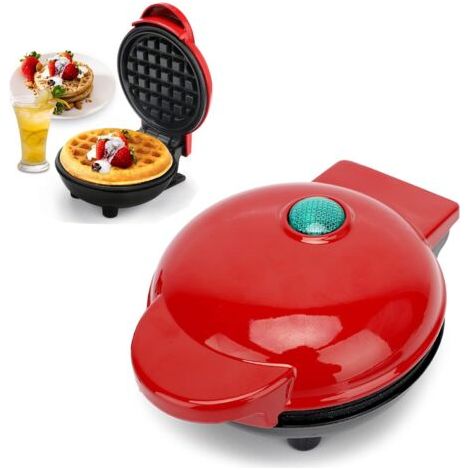 Mini gaufrier rond 350W – Gaufres belges, crêpes, biscuits – Design antidérapant et poignée isolée – Compact et léger (1/5)