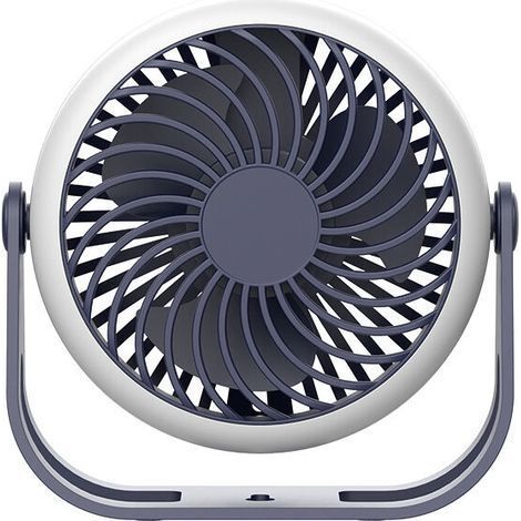 Mini ventilateur portable USB rotatif à 360 ° avec crochet, batterie 2500 mAh pour bureau, chambre, tente, voyage (bleu) (1/5)