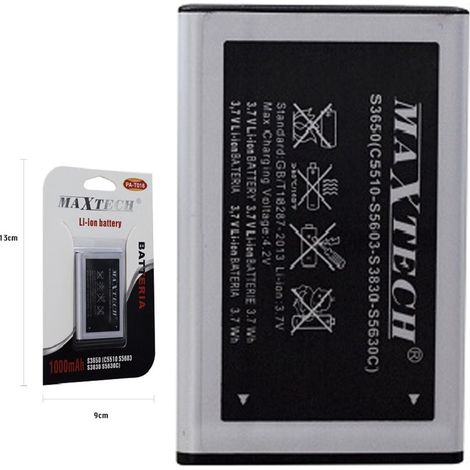 Trade Shop - MAXTech PA-T018 Li-Ion-Batterie 1000mAh Kompatibel Samsung S3650 Ersatz Smartphone - (1/2)