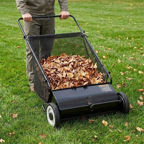 Ramasseur De Feuilles à Pousser 21 Pouces – Système De 4 Brosses Amélioré, Cadre en Acier Robuste, 3,5 Pi³ Grande Capacité – Collecte Efficace (Noir) (1/5)