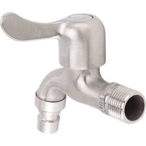 Robinet de machine à laver G1/2 étanche à eau froide, en acier inoxydable, fixation murale pour jardin et cuisine. (1/5)