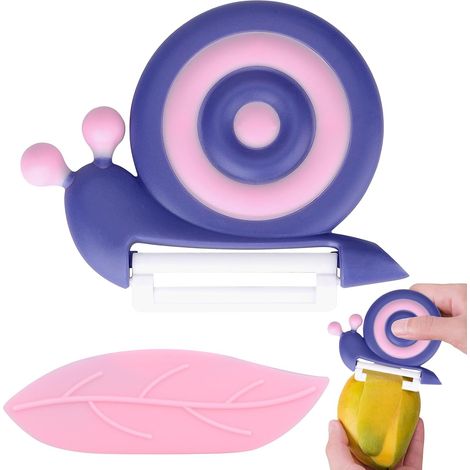 Schneckenschäler, Gemüseschäler, Keramikschäler für Kinder, tragbarer Obstschäler mit rutschfestem Griff, universeller Obstschäler für Obst und Gemüse (1/5)