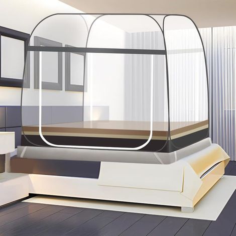 (200 150 150cm) Net Mosquito pour lit, Tente de voyage pliable portable avec porte double avec facile à installer fond (1/5)