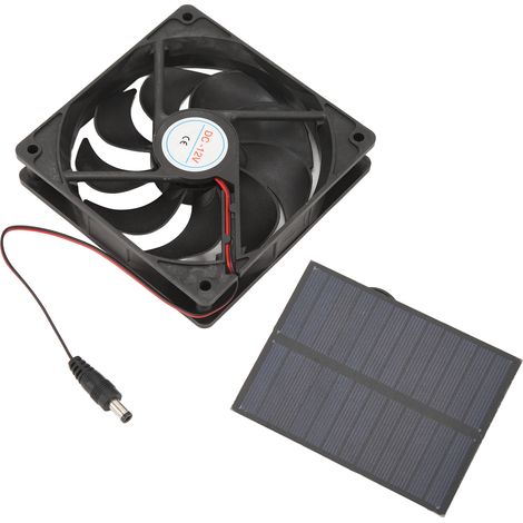 Kit de ventilateur solaire extérieur en silicium monocristallin pour caravanes, camping-cars, toilettes et niches pour animaux, 12 V, 3 W (1/5)