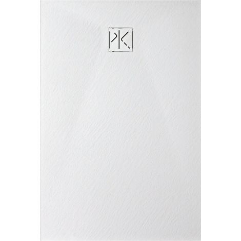 Piatto doccia effetto pietra in resina rinforzata 100 x 70 cm reducibile Kinedo pietraviva PIPIV241070BM Bianco