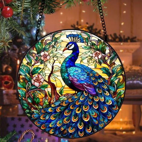 Attrape-soleil tortue vitrail 9 cm décoration fenêtre suspendue animal lumineux cadeau femme (1/5)