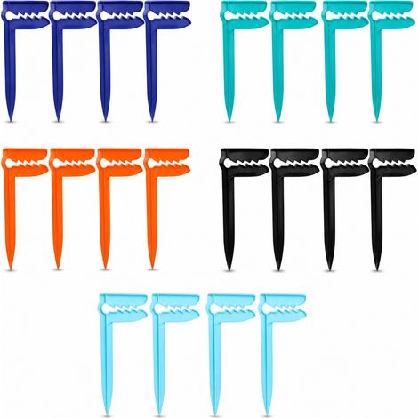 Set de 20 pinces d'ancrage pour serviettes de plage, Pinces à piquet de sable pour couvertures et tapis extérieurs, Pièces à sable résistantes au vent (1/5)