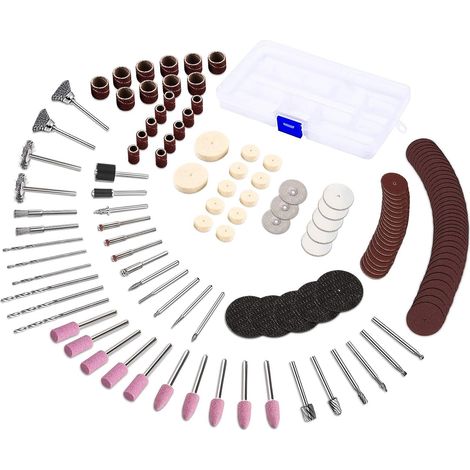 Accessori per utensili rotanti da 141 pezzi con mandrino da 3 mm / Taglio/lucidatura/foratura/molatura/incisione universali (1/5)