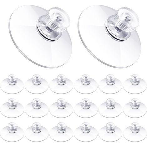 30 Grandes Ventouses Ventouses en Plastique Ventouse Anti-Collision Transparente en Caoutchouc Vis Écrou en Métal Ventouse Solide en PVC Transparent Remplacement avec Écrou de Vis (45mm-M5) (1/5)