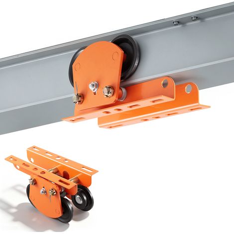 Mophorn Manuelle Laufkatze mit 998 kg Tragkraft, Rollfahrwerk mit Doppelrädern & 68-110 mm Flanschbreite, Handfahrwerk aus Kohlenstoffstahl für I-Träger, geeignet für verschiedene Hebeanwendungen (1/5)