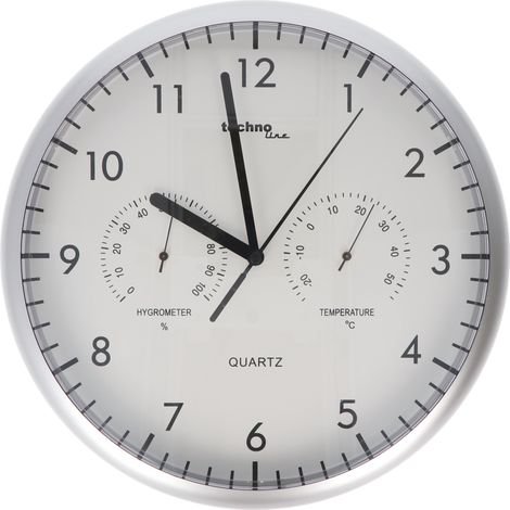 Techno Line WT 650 Quarz Wanduhr 26 cm Silber (1/3)