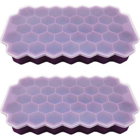 2 Moule à glace, Silicone, Forme hexagonale, Pour cocktails et café glacé (1/5)