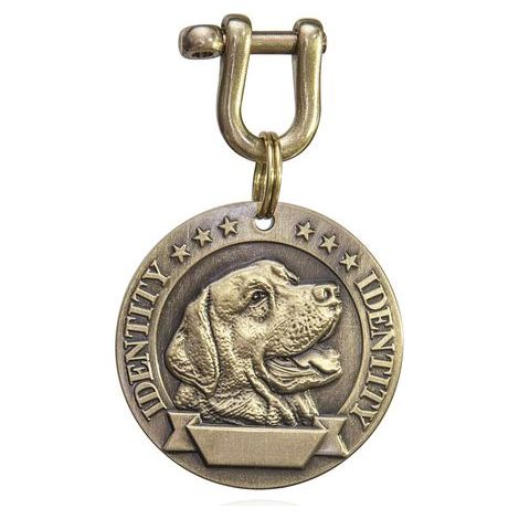 Médaille D'identification En Laiton En Forme De Tête D'animal Domestique, Médaille Pour Chien Et Chat, Jusqu'à 5 Lignes De Texte Personnalisé, Anti-Perte, 1 Pièce (A-Labrador Retriever) (1/5)