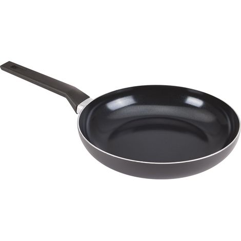 Lot de 3 Poêles en Aluminium ultra anti-adhésif anti-rayures sans PFOA + 3 couvercles en verre - tous feux dont induction - Compatible four, lave-vaiselle et frigo - Noir, Ø20/24/28cm (1/5)